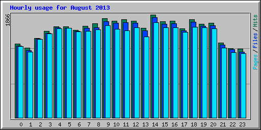 Hourly usage for August 2013