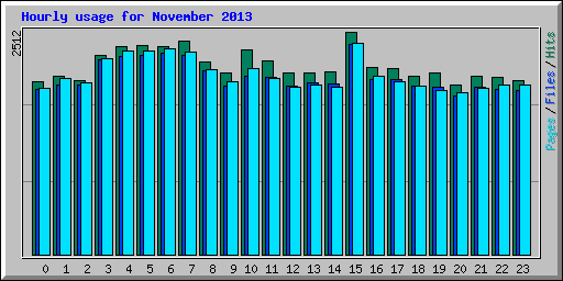 Hourly usage for November 2013