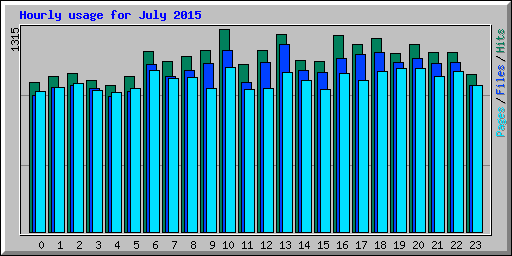 Hourly usage for July 2015