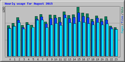 Hourly usage for August 2015