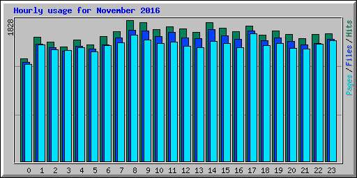 Hourly usage for November 2016