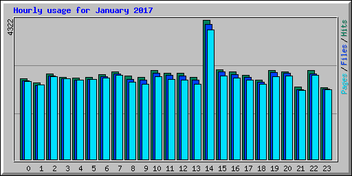 Hourly usage for January 2017