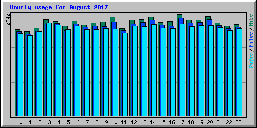 Hourly usage for August 2017