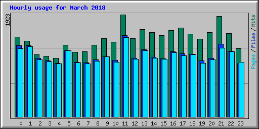 Hourly usage for March 2018